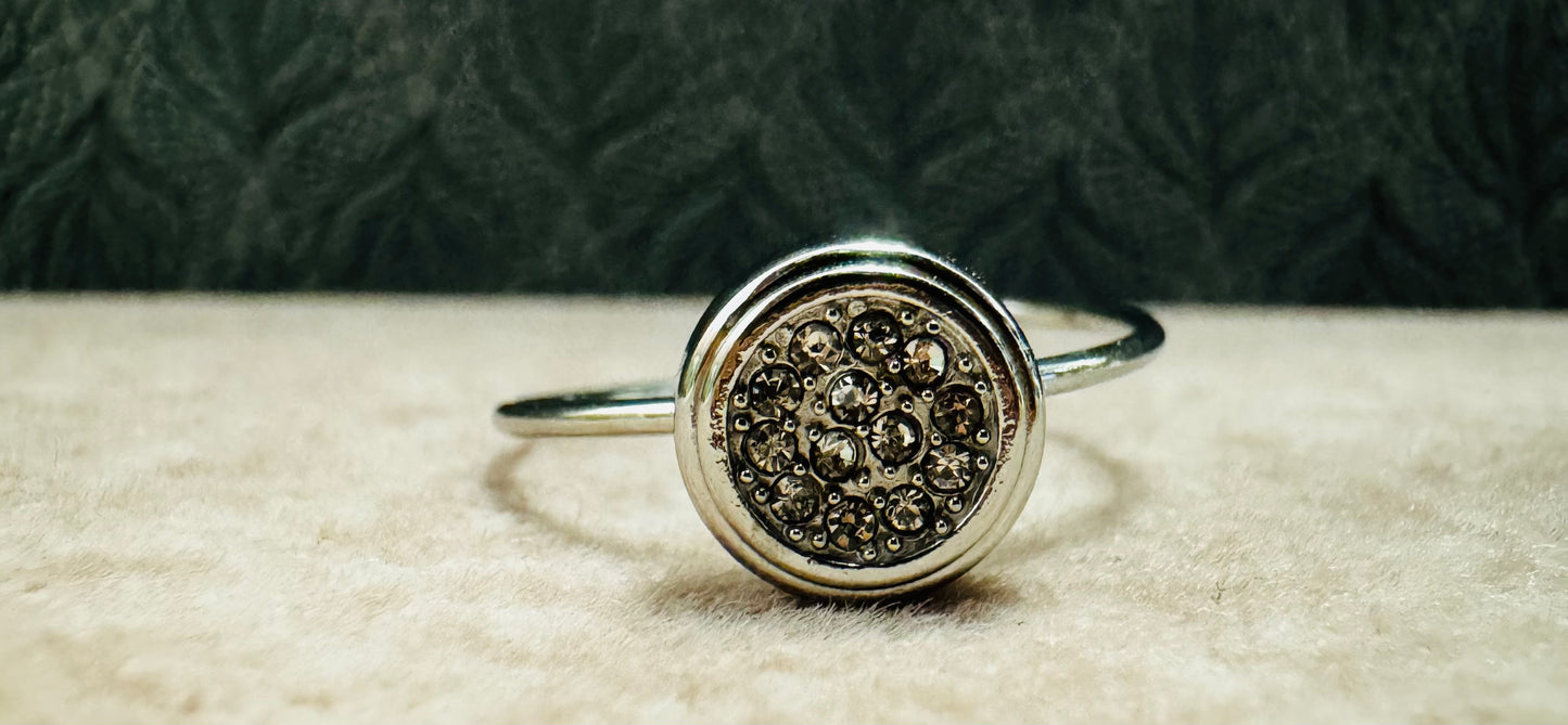 Anillo Círculo Brillante Plateado