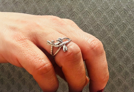 Anillo Libélula Plateado